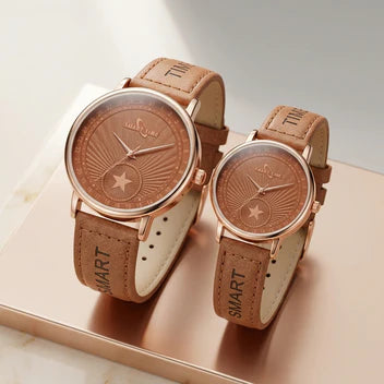 Royal Brown Luxe Couple Watch Set Lightweight and comfortable