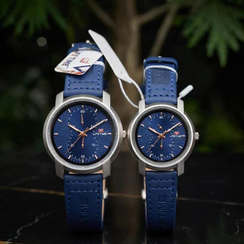 Elegant Blue Couple Watches  Stylish His & Hers Quartz Wristwatches